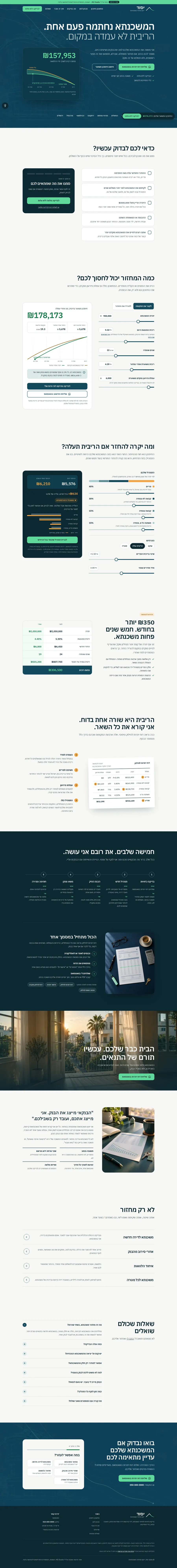 אתר ההדגמה של יסוד, יועץ משכנתאות, מלמעלה עד למטה